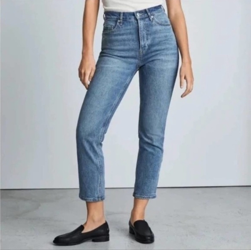 Everlane The Cheeky Jean High Rise Cotton Blue Size 34 Crop Denim